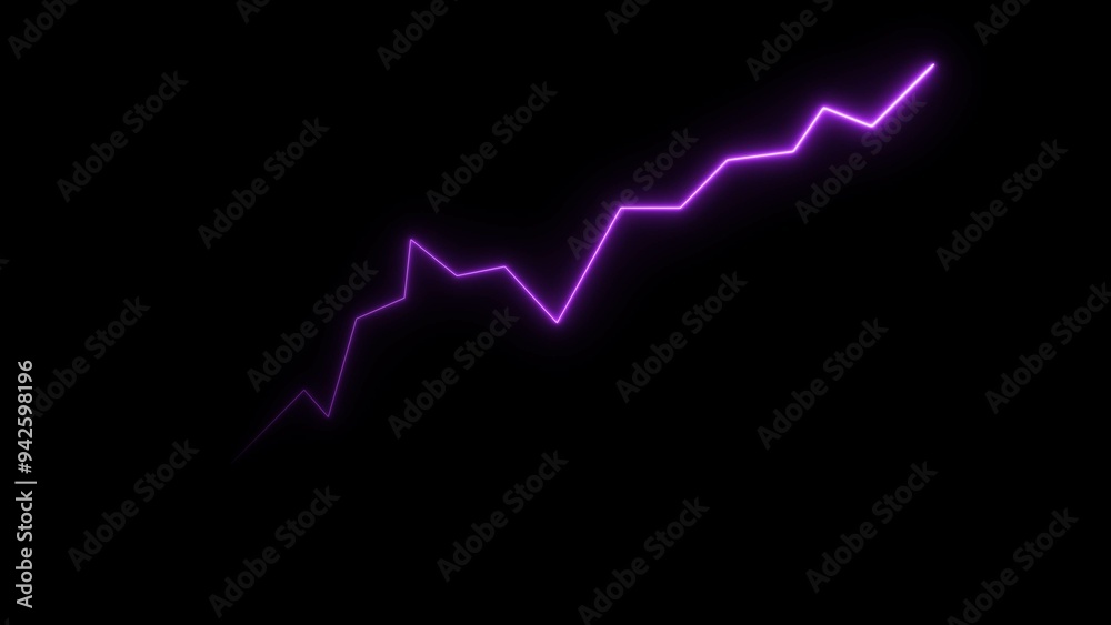 Neon arrow up business graph icon blue color 4k illustration. business chart growth concept black background 4k illustration. Neon arrow up business graph icon blue color 4k illustration. business chart growth concept black background 4k illustration.