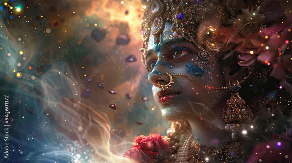 Lord krishna celestial background concept Lord krishna celestial background concept