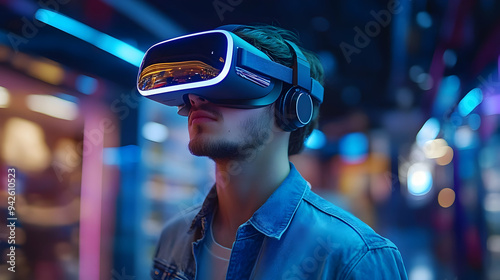 Young man wearing virtual r...