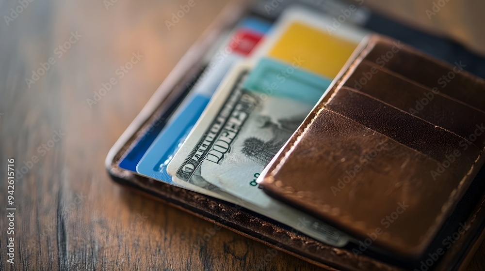 A wallet filled with credit cards cash and money for various financial transactions personal budgeting and wealth management purposes The image represents the concept of personal finance banking A wallet filled with credit cards cash and money for various financial transactions personal budgeting and wealth management purposes The image represents the concept of personal finance banking