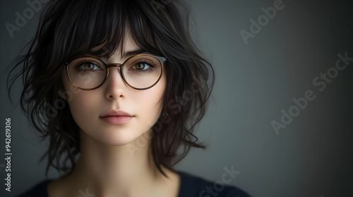 Young woman with brown hair...