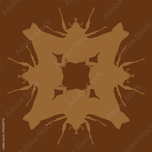 insect themed ceramic design in brown photo