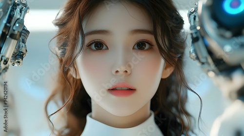 Young woman with dark hair ...