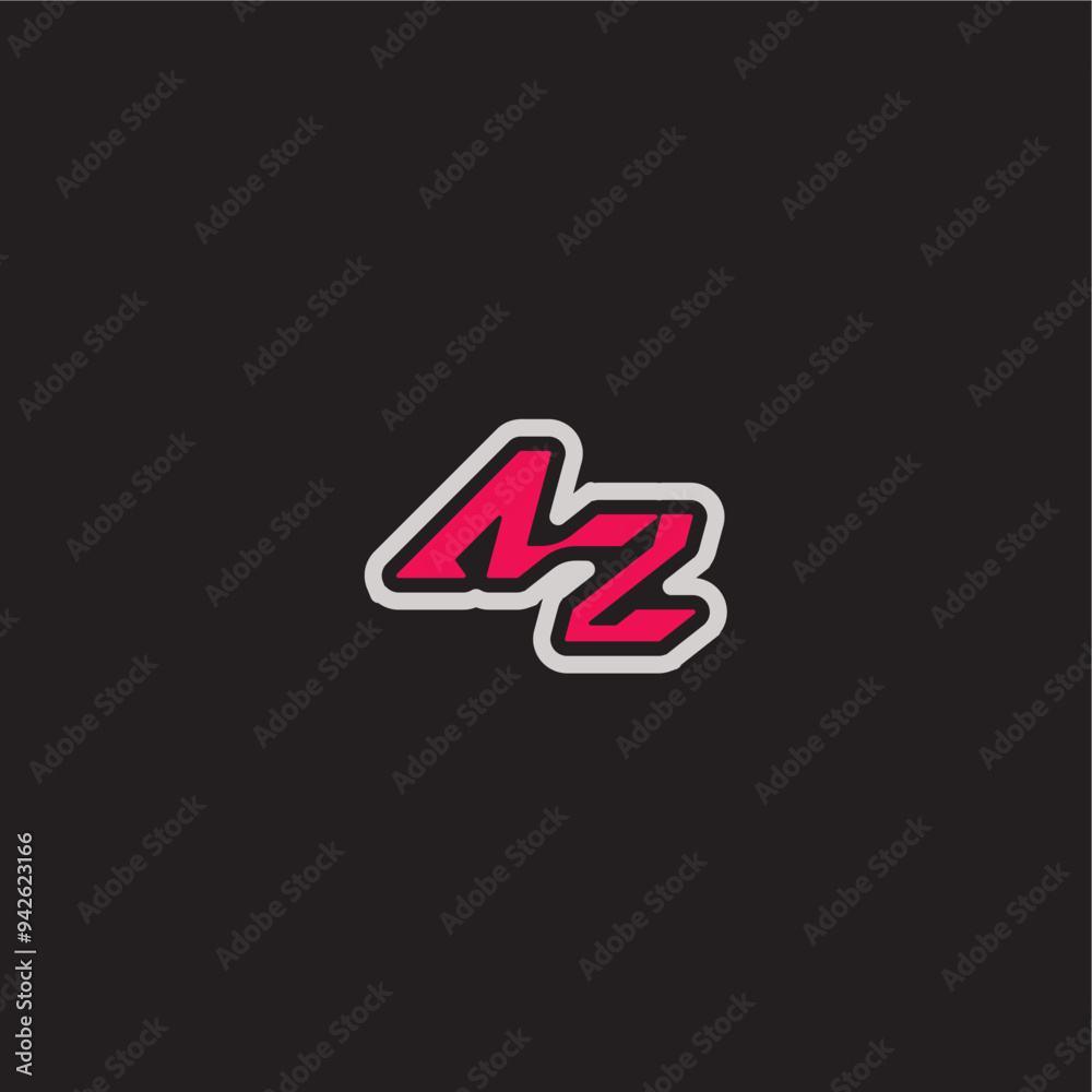 dynamic line monogram logo cool esport concept AZ bold sporty gaming style letter dynamic line monogram logo cool esport concept AZ bold sporty gaming style letter