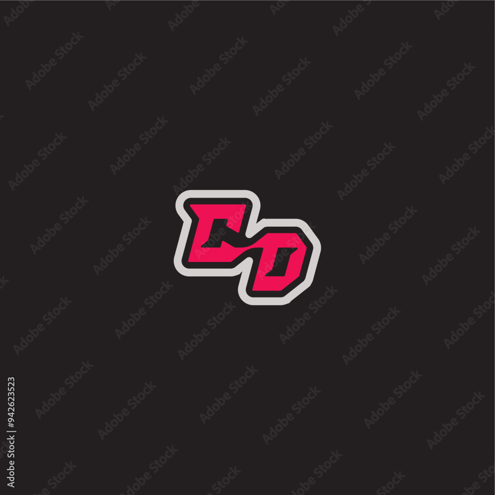 dynamic line monogram logo cool esport concept CD bold sporty gaming style letter dynamic line monogram logo cool esport concept CD bold sporty gaming style letter