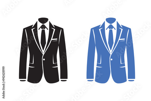 Men Suit, blazer or Jacket symbol silhouette Mockup Illustration