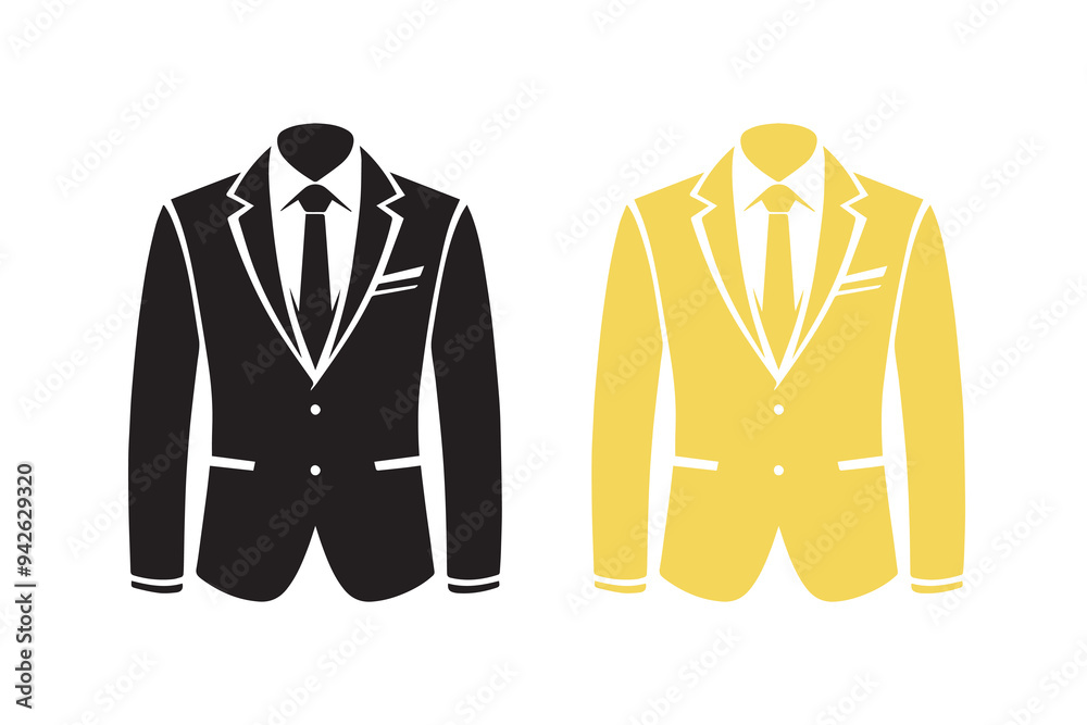 Men Suit, blazer or Jacket symbol silhouette Mockup Illustration Men Suit, blazer or Jacket symbol silhouette Mockup Illustration