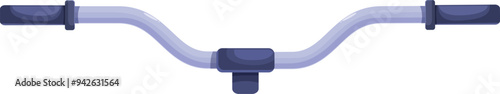 Simple illustration of a bicycle handlebar, featuring curved handlebars and black grips