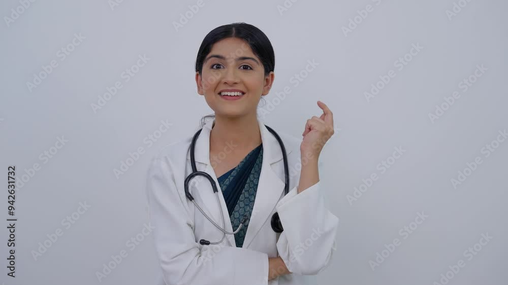 Indian Female Doctor Thinking and Getting Idea Indian Female Doctor Thinking and Getting Idea