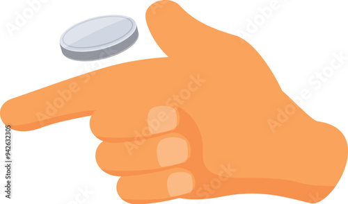 Hand is flipping a coin in the air, deciding between two options