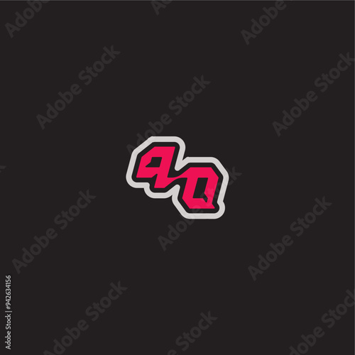 dynamic line monogram logo cool esport concept PO bold sporty gaming style letter