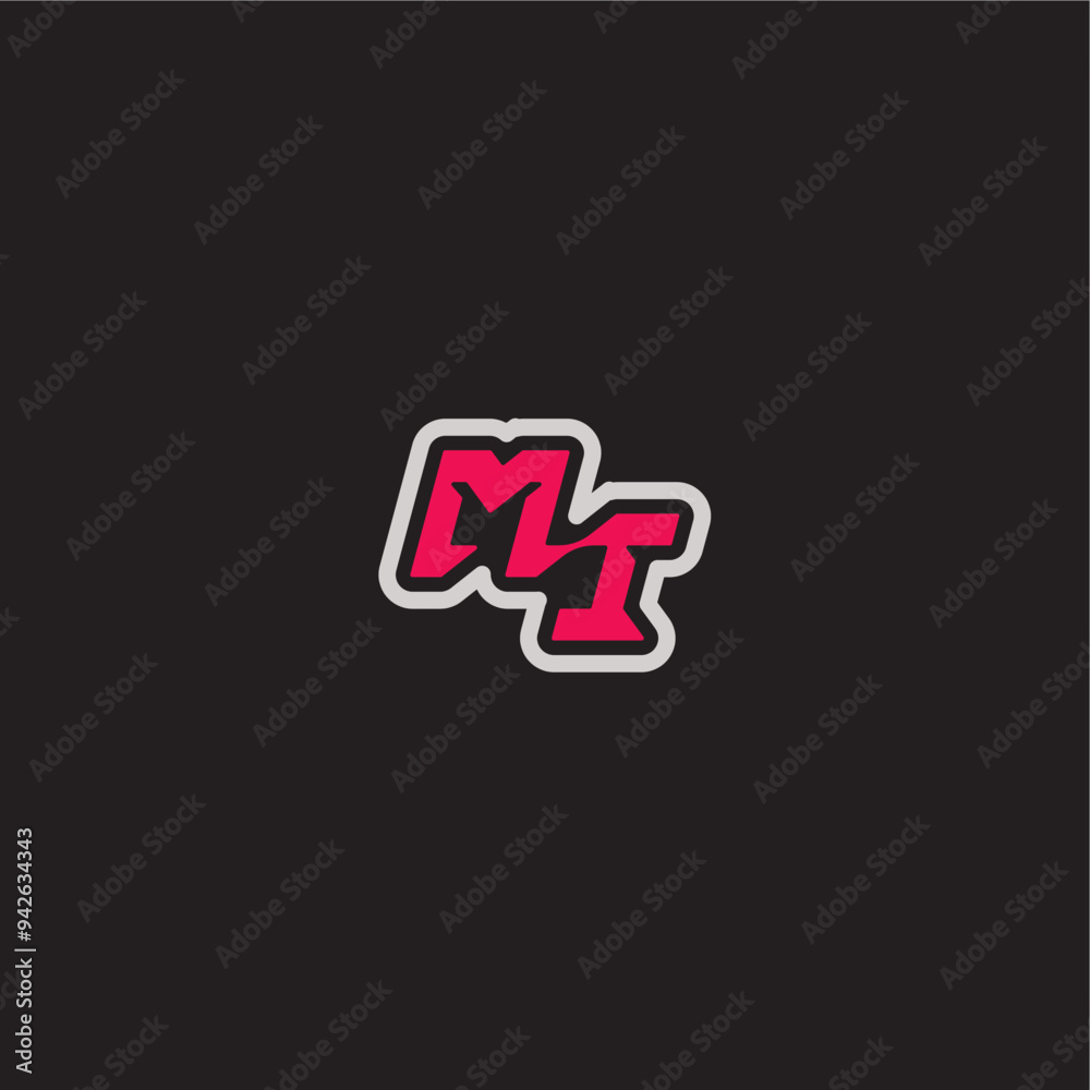 dynamic line monogram logo cool esport concept MI bold sporty gaming style letter dynamic line monogram logo cool esport concept MI bold sporty gaming style letter