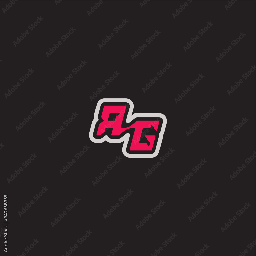 dynamic line monogram logo cool esport concept RG bold sporty gaming style letter dynamic line monogram logo cool esport concept RG bold sporty gaming style letter