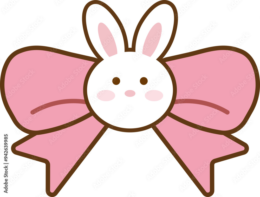Cute bunny bear bow decorative illustration Cute bunny bear bow decorative illustration