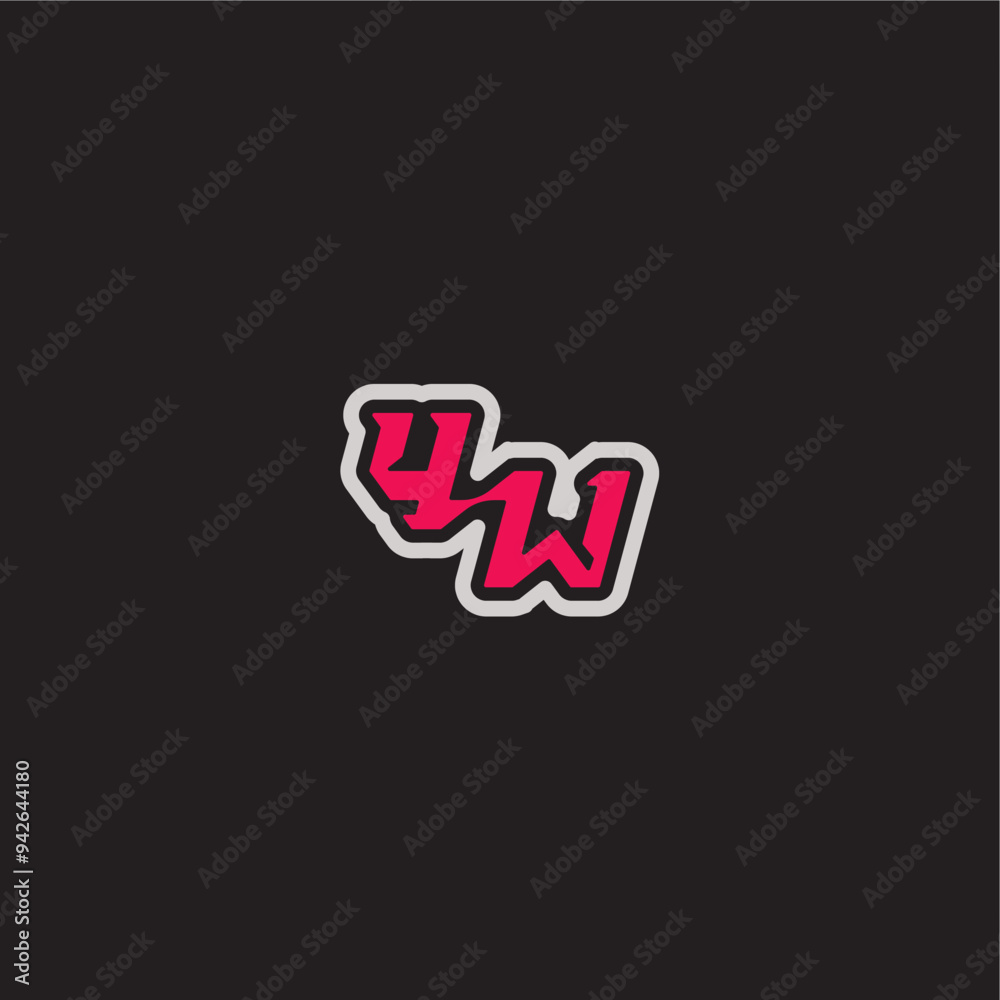 YW letter cool esport concept bold sporty gaming style dynamic line monogram logo YW letter cool esport concept bold sporty gaming style dynamic line monogram logo