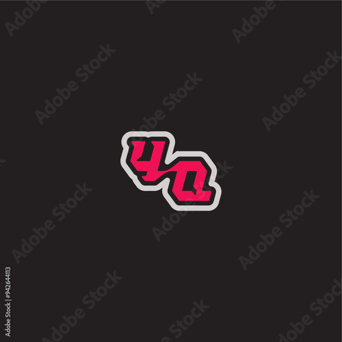 YQ letter cool esport concept bold sporty gaming style dynamic line monogram logo