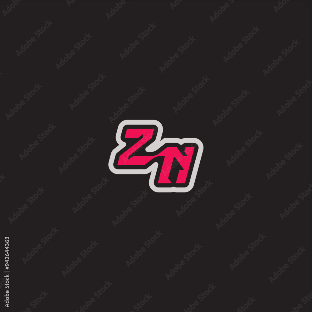 ZN letter cool esport concept bold sporty gaming style dynamic line monogram logo ZN letter cool esport concept bold sporty gaming style dynamic line monogram logo