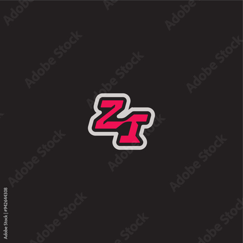 ZI letter cool esport concept bold sporty gaming style dynamic line monogram logo