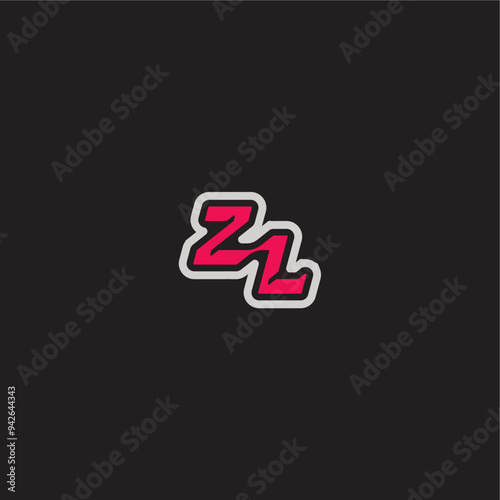 ZL letter cool esport concept bold sporty gaming style dynamic line monogram logo