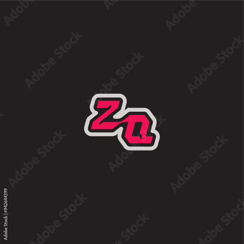 ZQ letter cool esport concept bold sporty gaming style dynamic line monogram logo