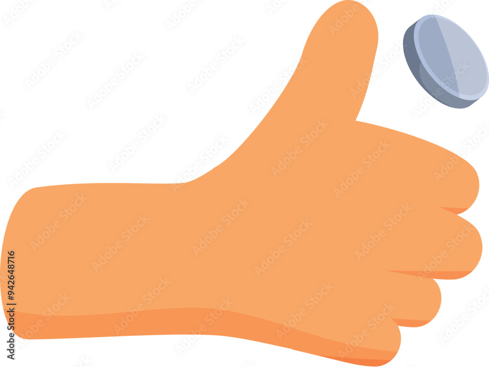 Hand is flipping a coin to make a decision, illustrating the concept of chance and probability Hand is flipping a coin to make a decision, illustrating the concept of chance and probability