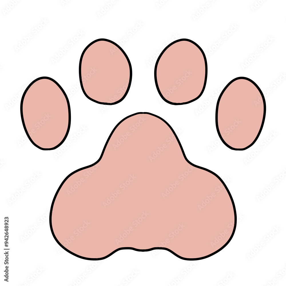 シンプルな肉球（ピンク1）