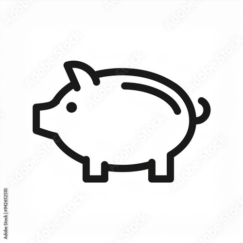 pig black icon isolated on white