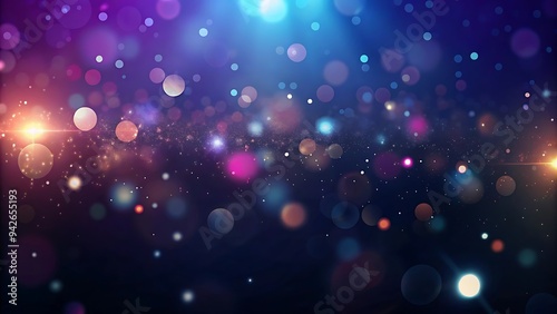 Abstract Bokeh Background with Glowing Lights and Stars.