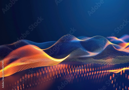 Wallpaper Mural Abstract Wave Pattern of Orange and Blue Color Torontodigital.ca