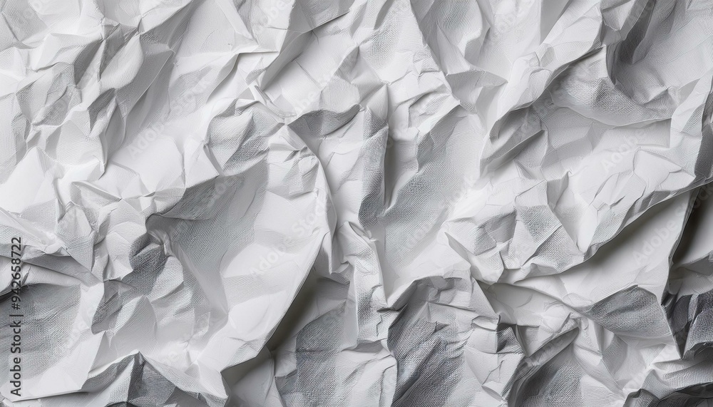 Obraz premium Crumpled White Paper Texture Background