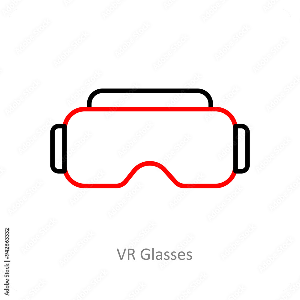 VR Glasses and reality icon concept VR Glasses and reality icon concept
