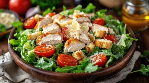 Caesar salad ingredients. Generative AI