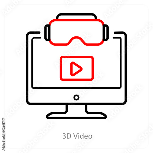 3D Video and animation icon concept