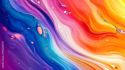 Vibrant Ink Splash Abstract Background: Wavy Patterns & Fluid Forms for an Artistic Wallpaper Design