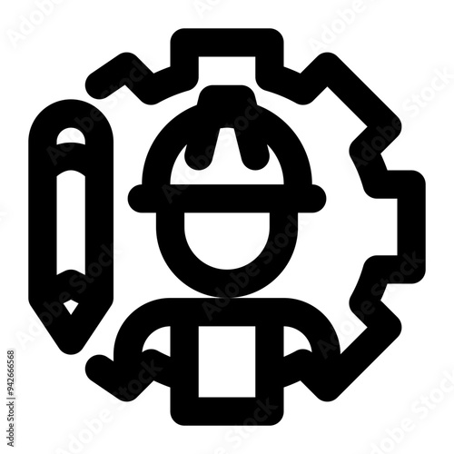 civil engineering, civil engineer, engineer, architect, project manager, contractor outline icon