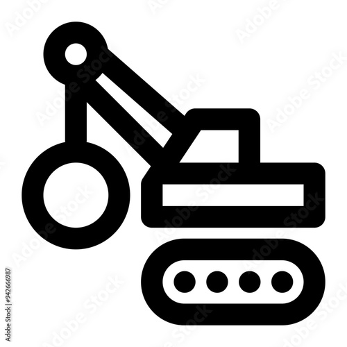 demolish, demolishing, demolition, demolition machine, construction vehicle, destroyer outline icon