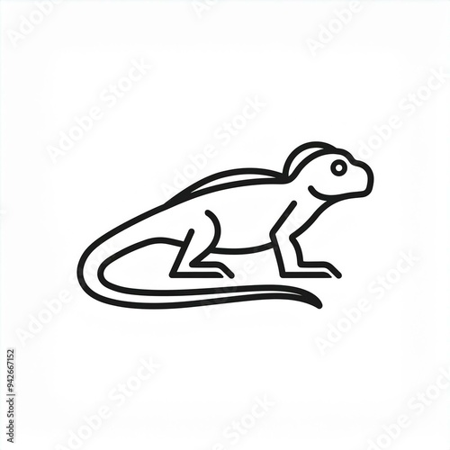 iguana black icon isolated on white