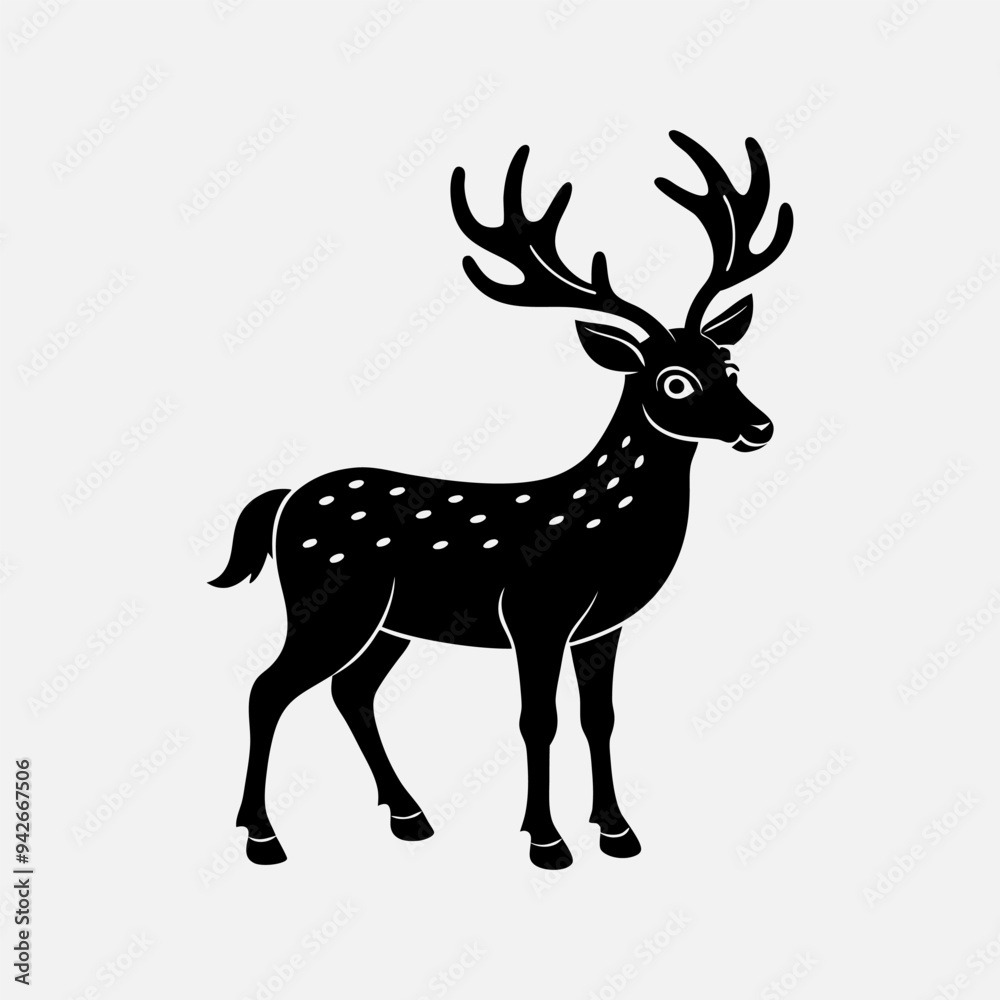 Fototapeta premium Reindeer Silhouette vector illustration