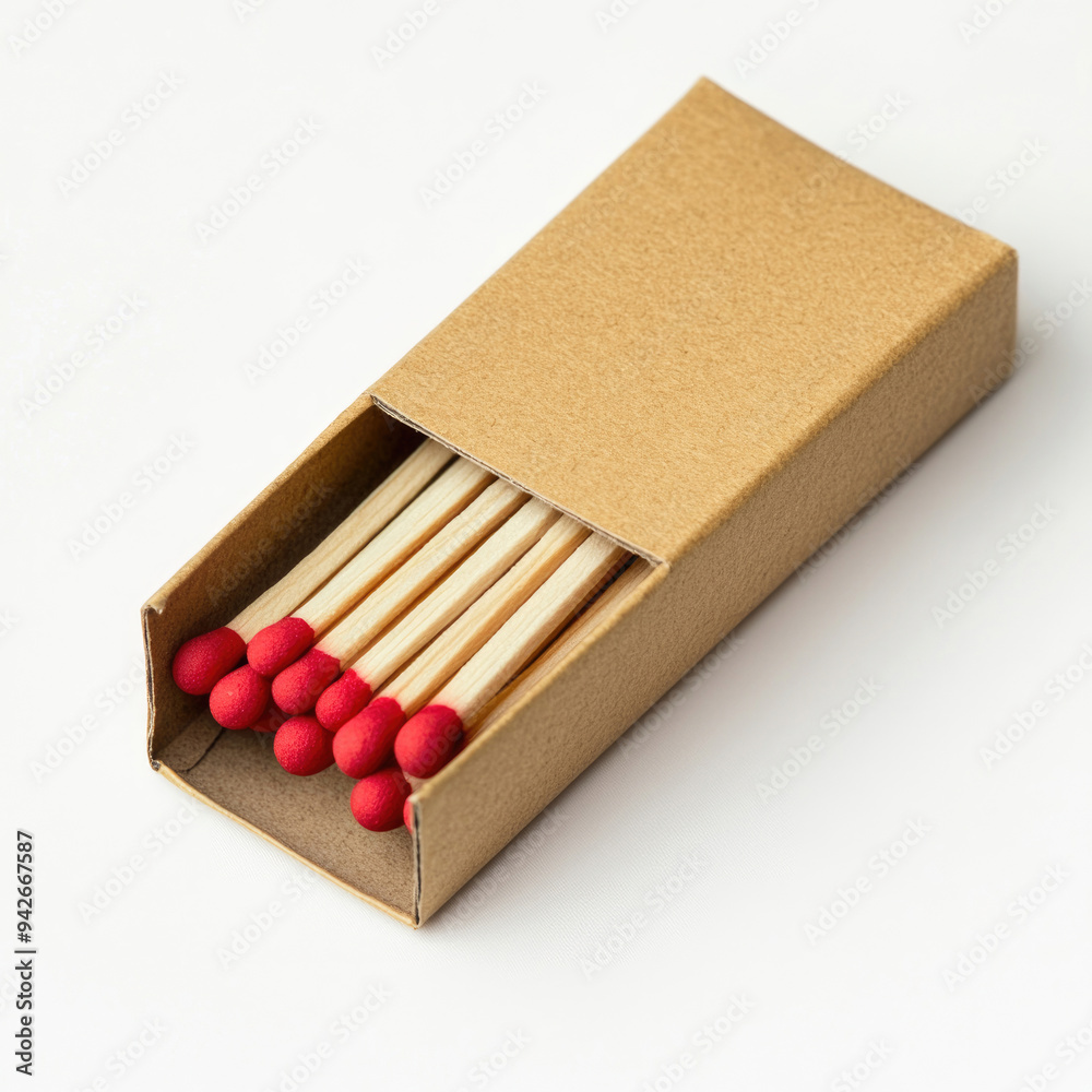 A matchbox with matches, isolated on a white background. A matchbox with matches, isolated on a white background.