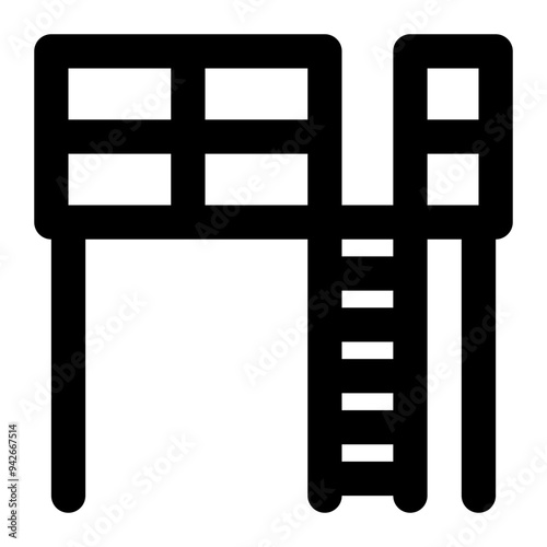 Obraz na plátně mezzanine, floor, architecture, construction, mezzanine floor, stairs outline ic