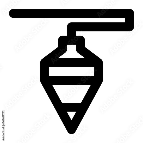 plumb bob, equipment, tools, carpentry, plummet, measurement outline icon