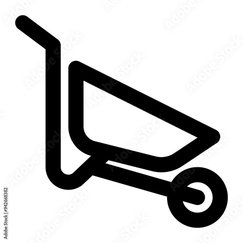 wheelbarrow, equipment, construction equipment, construction, hand barrow, pushcart outline icon