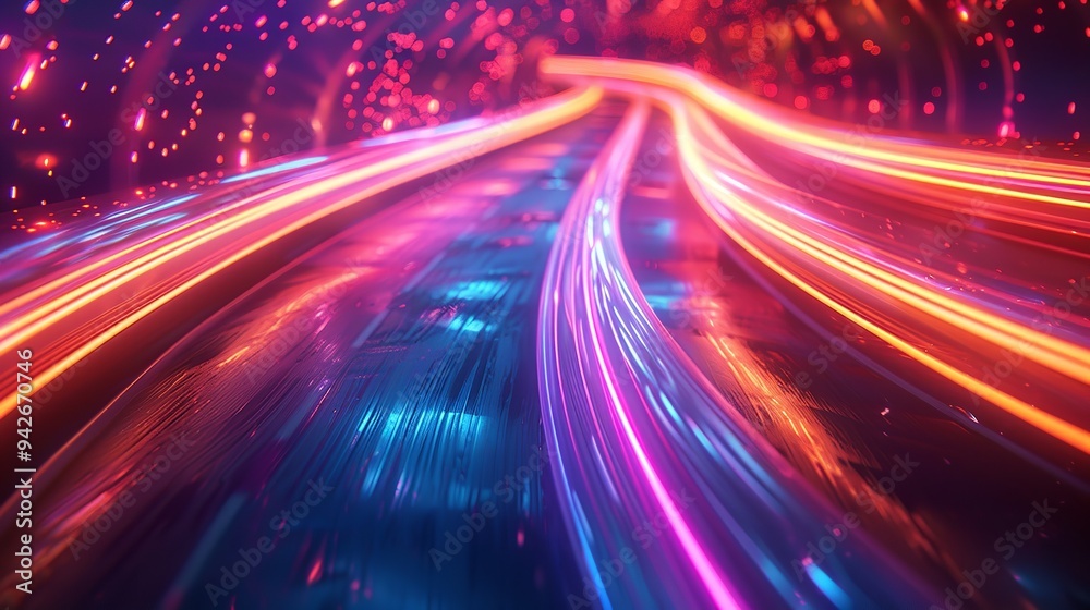 Abstract speed light trails effect path fast moving neon Abstract speed light trails effect path fast moving neon