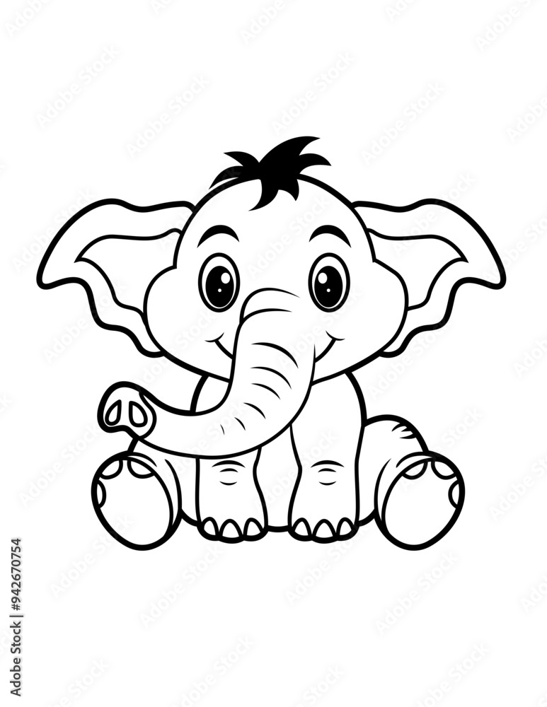 Obraz premium Crute Elephant | Elephant | Safari Animal | Wildlife | Big Mammal | Biggest Animal Land | Zoo Animal | Baby Elephant | Original Illustration | Vector and Clipart | Cutfile and Stencil