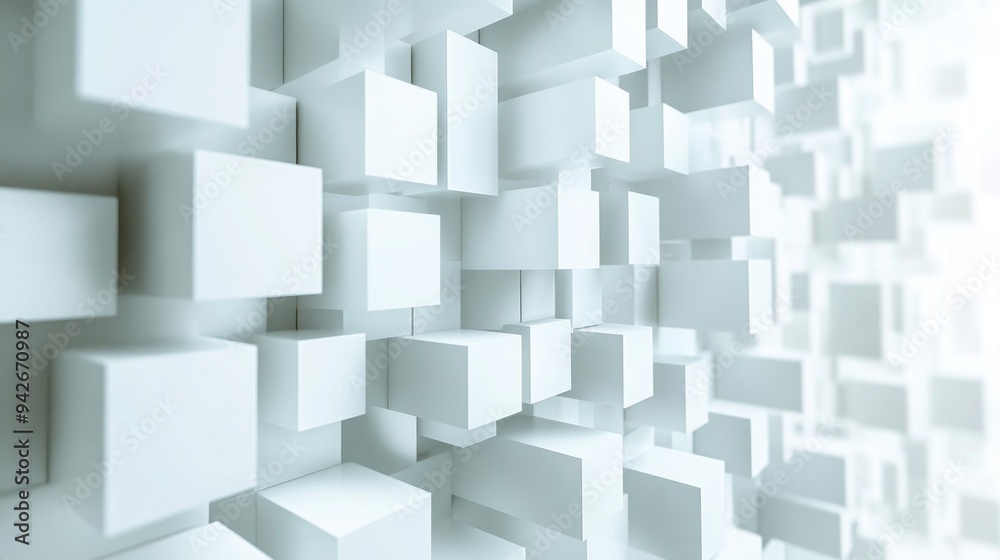 Abstract futuristic background featuring a structure of white cubes 3D rendering Abstract futuristic background featuring a structure of white cubes 3D rendering