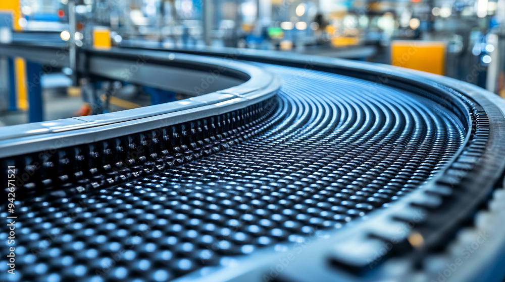 conveyor belt in a factory setting, efficiently filling containers with liquid. The focus is on the industrial equipment, showcasing automation and manufacturing processes conveyor belt in a factory setting, efficiently filling containers with liquid. The focus is on the industrial equipment, showcasing automation and manufacturing processes