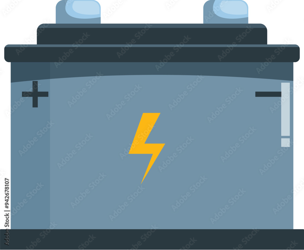 Illustration featuring a car battery, emphasizing its role as a power source for starting vehicles and powering electrical components Illustration featuring a car battery, emphasizing its role as a power source for starting vehicles and powering electrical components
