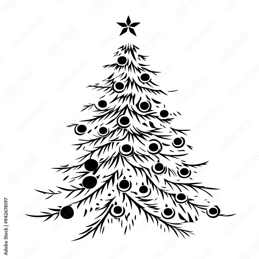 Fototapeta premium Christmas tree Vector silhouette Design