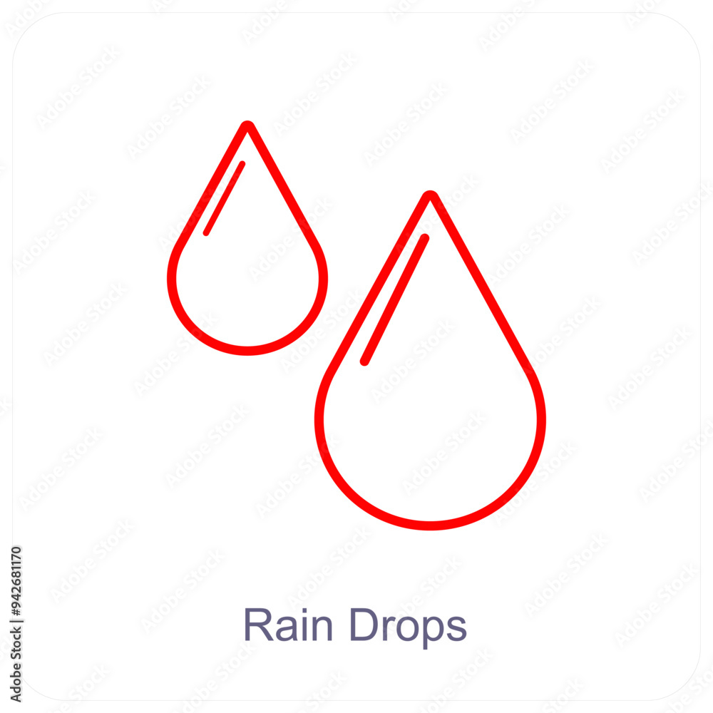 Rain Drops and weather icon concept Rain Drops and weather icon concept