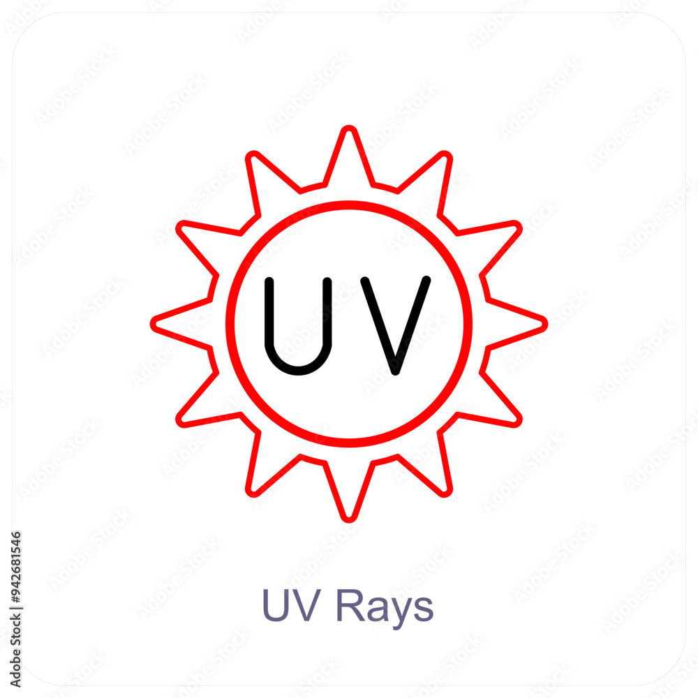 UV Rays and Ultraviolet radiation icon concept UV Rays and Ultraviolet radiation icon concept